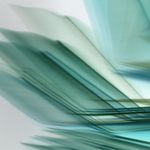 Abstract green geometric shape representing focus